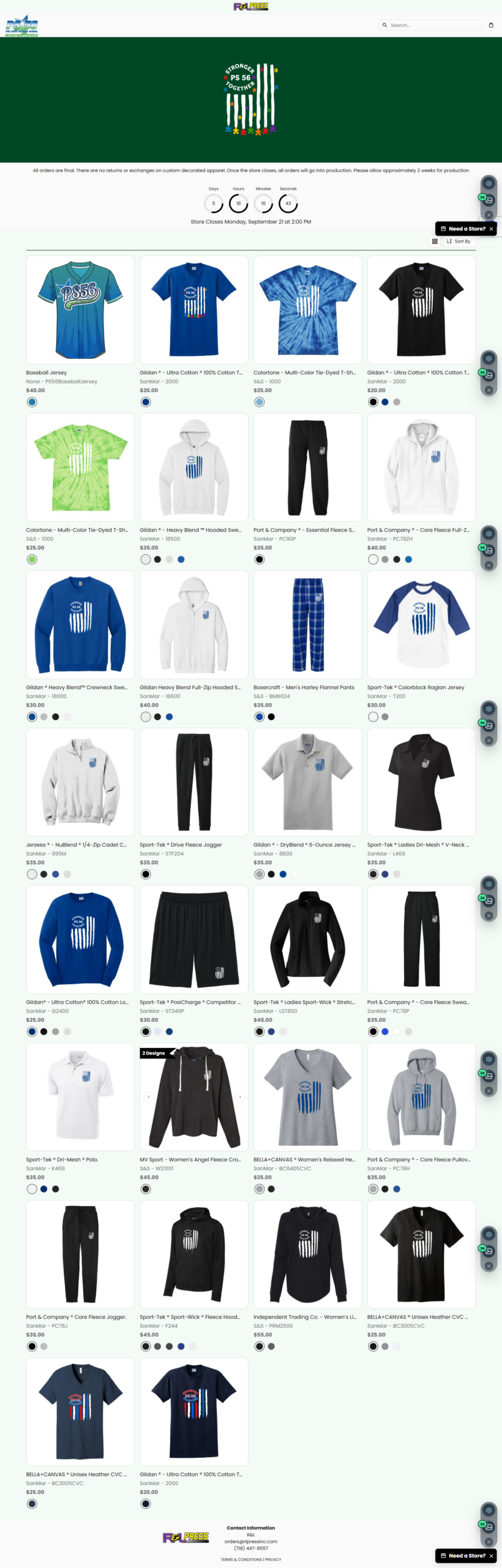 Custom team store
